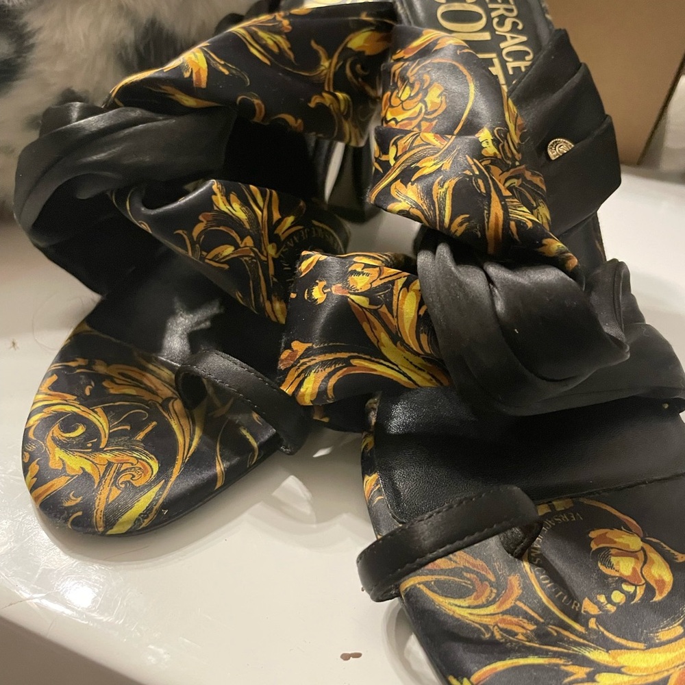 Versace Black and Gold Sandals